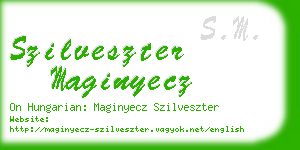 szilveszter maginyecz business card